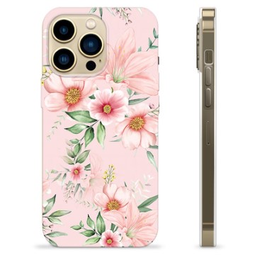 Capa de TPU - iPhone 13 Pro Max - Flores em Aquarela