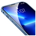 Protecção Lateral em Metal com Traseira em Vidro Temperado para iPhone 13 Pro - Azul