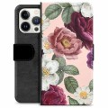 Bolsa tipo Carteira - iPhone 13 Pro - Flores Românticas