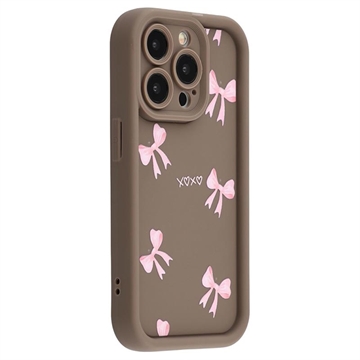 Capa TPU elegante à prova de choque para iPhone 13 Pro com rebordos elevados - Castanho / Arco