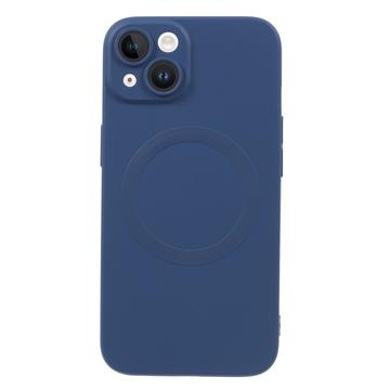 Capa de silicone para iPhone 13 com protetor de câmara - Compatível com MagSafe - Azul escuro