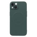 Capa de silicone para iPhone 13 com protetor de câmara - Compatível com MagSafe - Verde