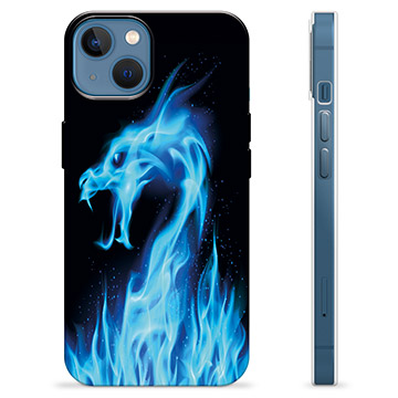 Capa de TPU - iPhone 13 - Dragão de Fogo Azul