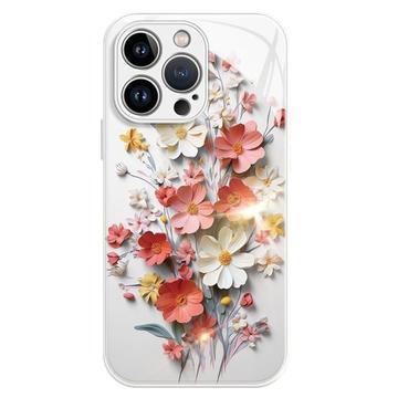 Capa híbrida para iPhone 14 Pro Buquê de flores - Branco