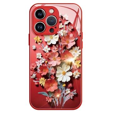Capa híbrida para iPhone 14 Pro Max Buquê de flores - Vermelho