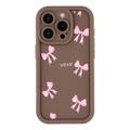 Capa TPU elegante à prova de choque para iPhone 14 Pro Max com rebordos elevados - Castanho / Arco