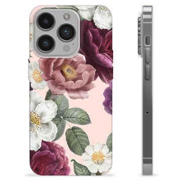 Capa de TPU - iPhone 14 Pro - Flores Românticas