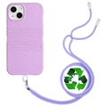 Capa Biodegradável String Series para iPhone 14 com Alça - Púrpura