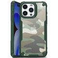 Capa Híbrida Antichoques para iPhone 15 - Camuflagem - Verde