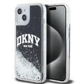 Capa para iPhone 15 DKNY Liquid Glitter Arch Logo - Preto