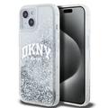 Capa para iPhone 15 DKNY Liquid Glitter Arch Logo - Transparente