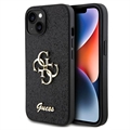 Capa Guess Fixed Glitter 4G Metal Logo para iPhone 15 - Preto