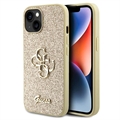 Capa Guess Fixed Glitter 4G Metal Logo para iPhone 15 - Dourado