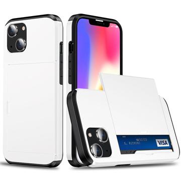 Capa Híbrida com Porta-Cartões Deslizantes para iPhone 15 - Branco