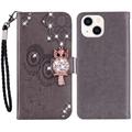 Capa para carteira iPhone 15 Owl Rhinestone