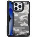 Capa Híbrida Antichoques para iPhone 15 Plus - Camuflagem - Preto