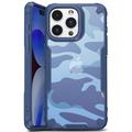 Capa Híbrida Antichoques para iPhone 15 Plus - Camuflagem - Azul