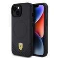 Capa Mag Ferrari Carbon Metal Logo para iPhone 15 Plus - Preto