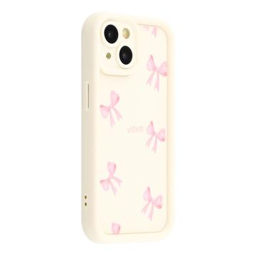 Capa TPU elegante à prova de choque para iPhone 15 Plus com rebordos elevados - Branco / Arco