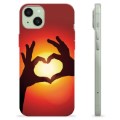Capa de TPU - iPhone 15 Plus - Silhueta de Coração