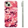 Capa de TPU - iPhone 15 Plus - Camuflagem Rosa