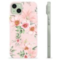 Capa de TPU - iPhone 15 Plus - Flores em Aquarela