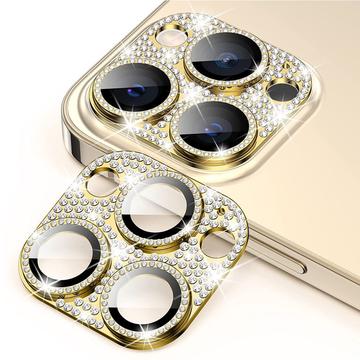 Protetor para Lente de Câmara Hat Prince Glitter para iPhone 15 Pro/15 Pro Max - Dourado