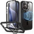 Capa ESR Armor Tough Kickstand HaloLock MagSafe para iPhone 15 Pro - Preto / Transparente