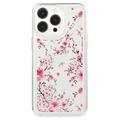 Capa TPU Ultra Fashion para iPhone 15 Pro - Flores cor-de-rosa
