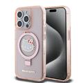 Capa MagSafe para iPhone 15 Pro Hello Kitty IML Ringstand Glitter - Rosa