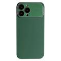 Capa de Silicone Líquida com Proteção de Vidro de Lente para iPhone 15 Pro - Verde