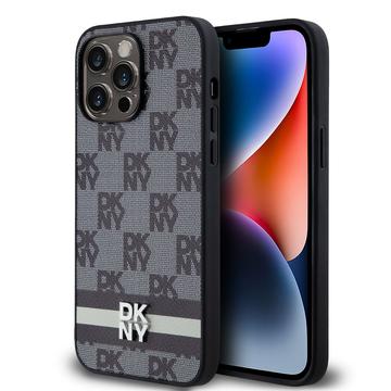 Capa para iPhone 15 Pro Max DKNY Padrão xadrez e listra - Preto