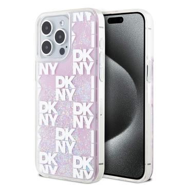 Capa DKNY Liquid Glitter Checkered Pattern para iPhone 15 Pro Max - Rosa