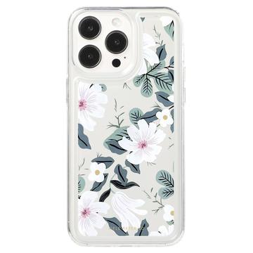 Capa TPU Ultra Fashion para iPhone 15 Pro Max - Flores brancas