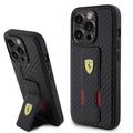 Capa de Suporte de Aderência Ferrari Carbon para iPhone 15 Pro Max - Preto