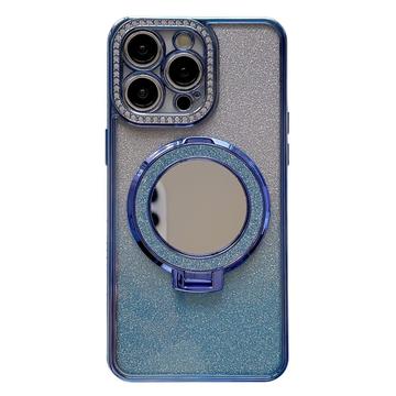 Capa híbrida magnética Glam para iPhone 15 Pro Max com espelho - Azul