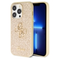 Capa Guess Fixed Glitter 4G Metal Logo para iPhone 15 Pro Max - Dourado