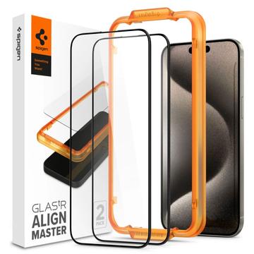 Protetor de Ecrã - 9H - Spigen ALM Glas.tR para iPhone 15 Pro Max - 2 Unidades