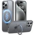 Capa Torras Upro Ostand Matte para iPhone 15 Pro Max - Compatível com MagSafe - Cinzento titânio