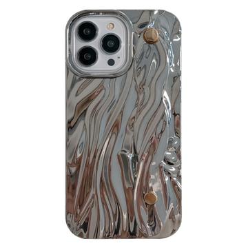 Capa para iPhone 15 Pro Max em TPU galvanizado enrugado - Prata