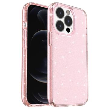 Capa Híbrida Stylish Glitter Series para iPhone 15 Pro - Cor-de-Rosa