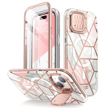 iPhone 15 Capa híbrida Supcase Cosmo Mag - Mármore cor-de-rosa