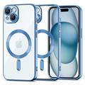 Capa Tech-Protect MagShine para iPhone 15 - Compatível com MagSafe - Transparente / Azul escuro