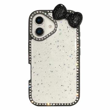 Capa epóxi com laço e strass para iPhone 16