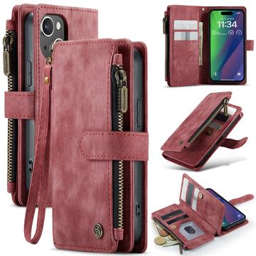 Bolsa Tipo Carteira Caseme C30 Multifuncional para iPhone 16 - Vermelho