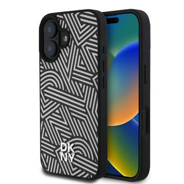 Capa DKNY Crosswalk Pattern para iPhone 16 - Compatível com MagSafe - Marfim / Preto