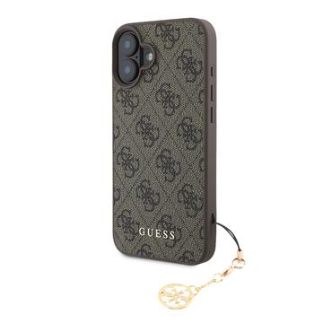 Capa Híbrida Guess 4G Charms Collection para iPhone 16 - Castanho