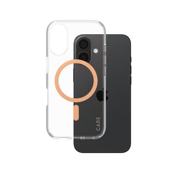 Capa PanzerGlass Care Transparent Urban Combat para iPhone 16 - Compatível com MagSafe - Pêssego