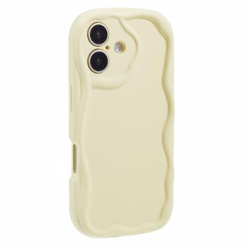 Capa TPU Candy Color Wavy para iPhone 16 Plus - Amarelo