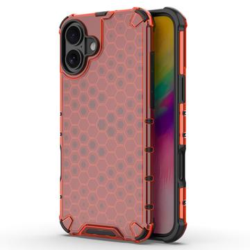 Capa Híbrida Honeycomb Armored para iPhone 16 Plus - Vermelho